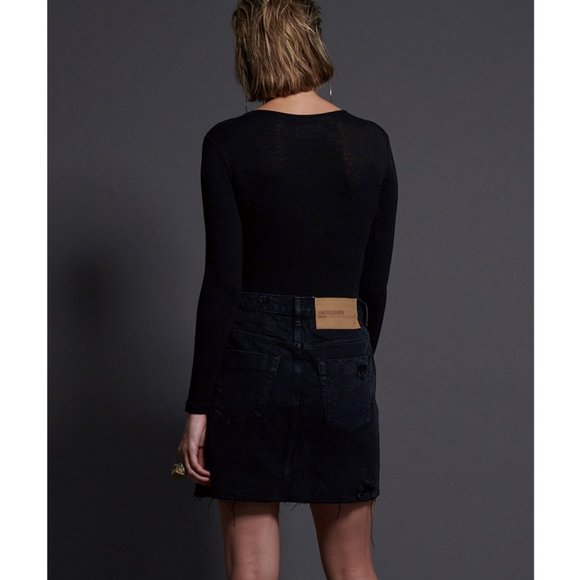 One Teaspoon Viper High Waist Button UP Mini Skirt - Picture 12 of 13